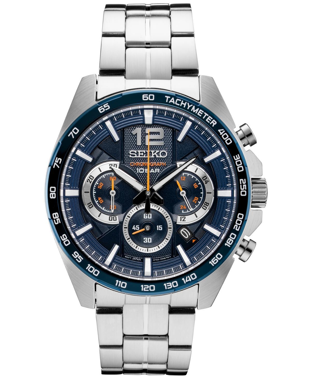 Seiko Mens Stainless Steel Chronograph Watch - SSB345 Silver Tone Product Image