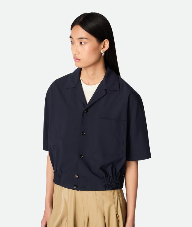 Women's Fine Wool Shirt in Midnight blue Product Image