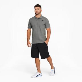 PUMA Essentials Men's Pique Polo in Medium Grey Heather/Cat Product Image