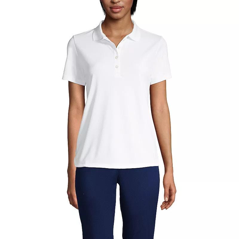 Womens Lands End Short Sleeve Solid Active Polo Shirt Product Image