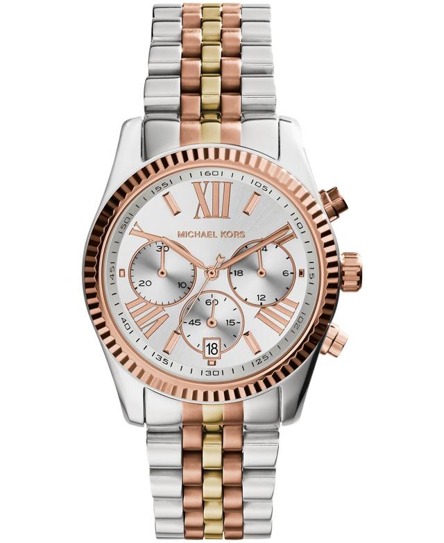 Michael Kors Womens Lexington Tri-Tone Stainless Steel Watch 38mm Product Image