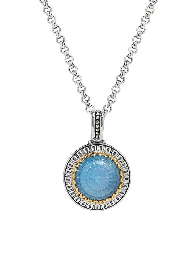 Womens Sterling Silver, 18K Yellow Gold & Multi-Gemstone Pendant Product Image