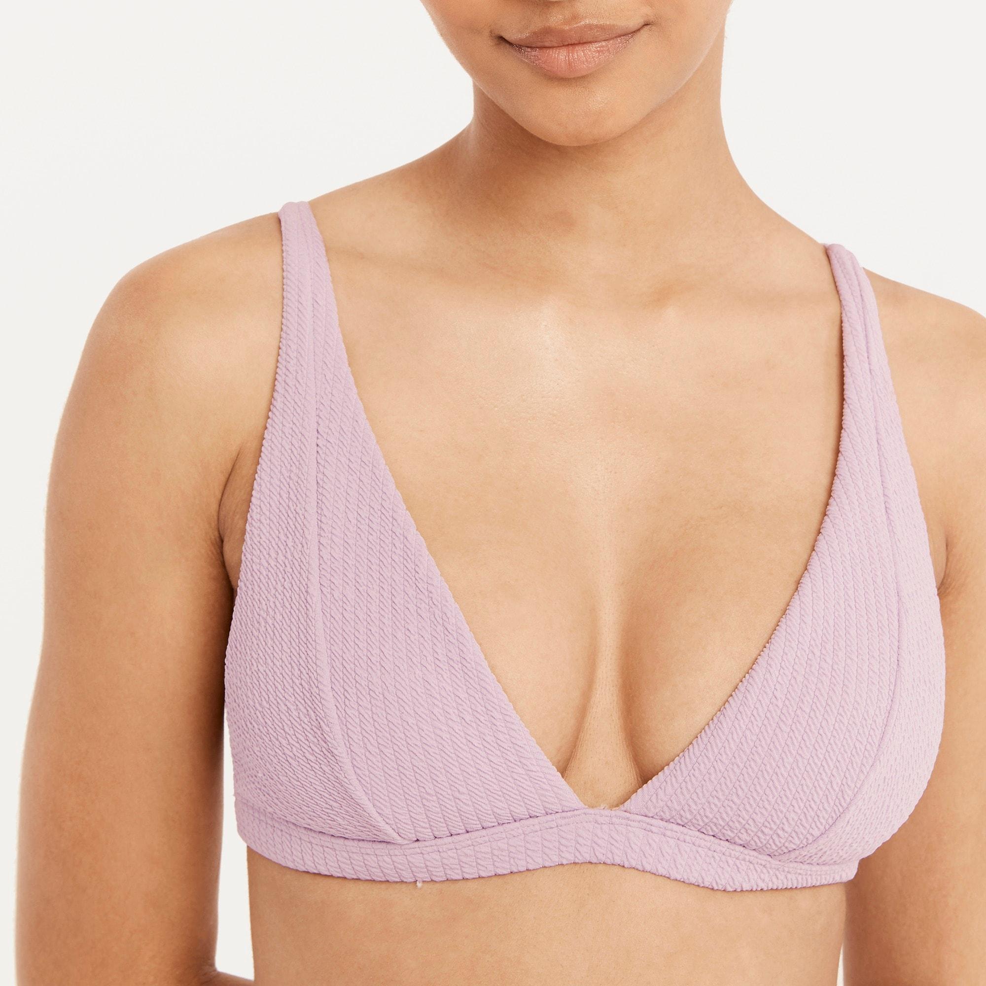 Textured plunge bikini top Product Image