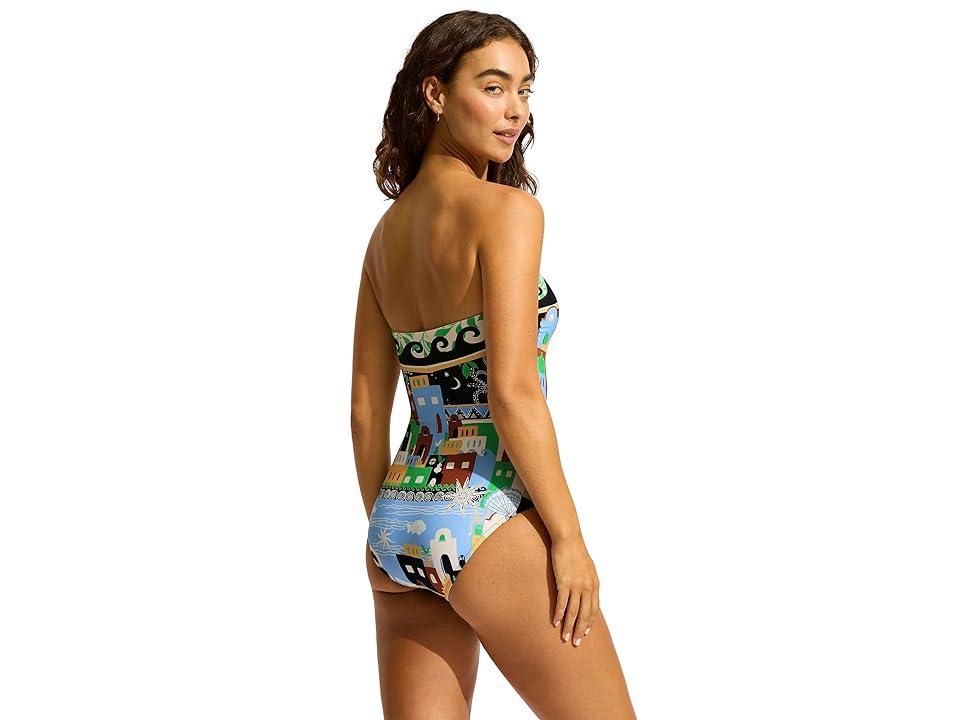 Seafolly Atlantis Bandeau One Piece (Ecru) Women's Swimsuits One Piece Product Image