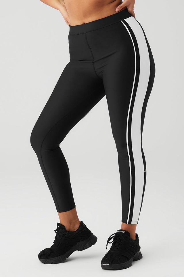 Airlift High-Waist 7/8 Car Club Legging - Black/White Female Product Image