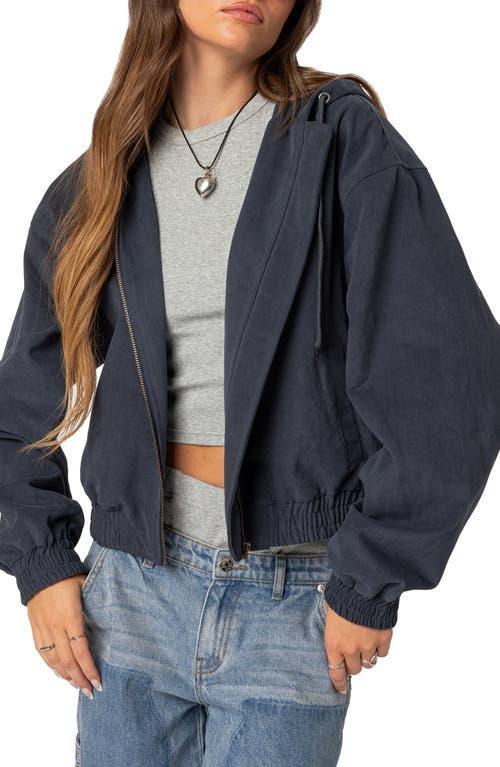 EDIKTED Milly Oversize Zip Crop Hoodie Product Image