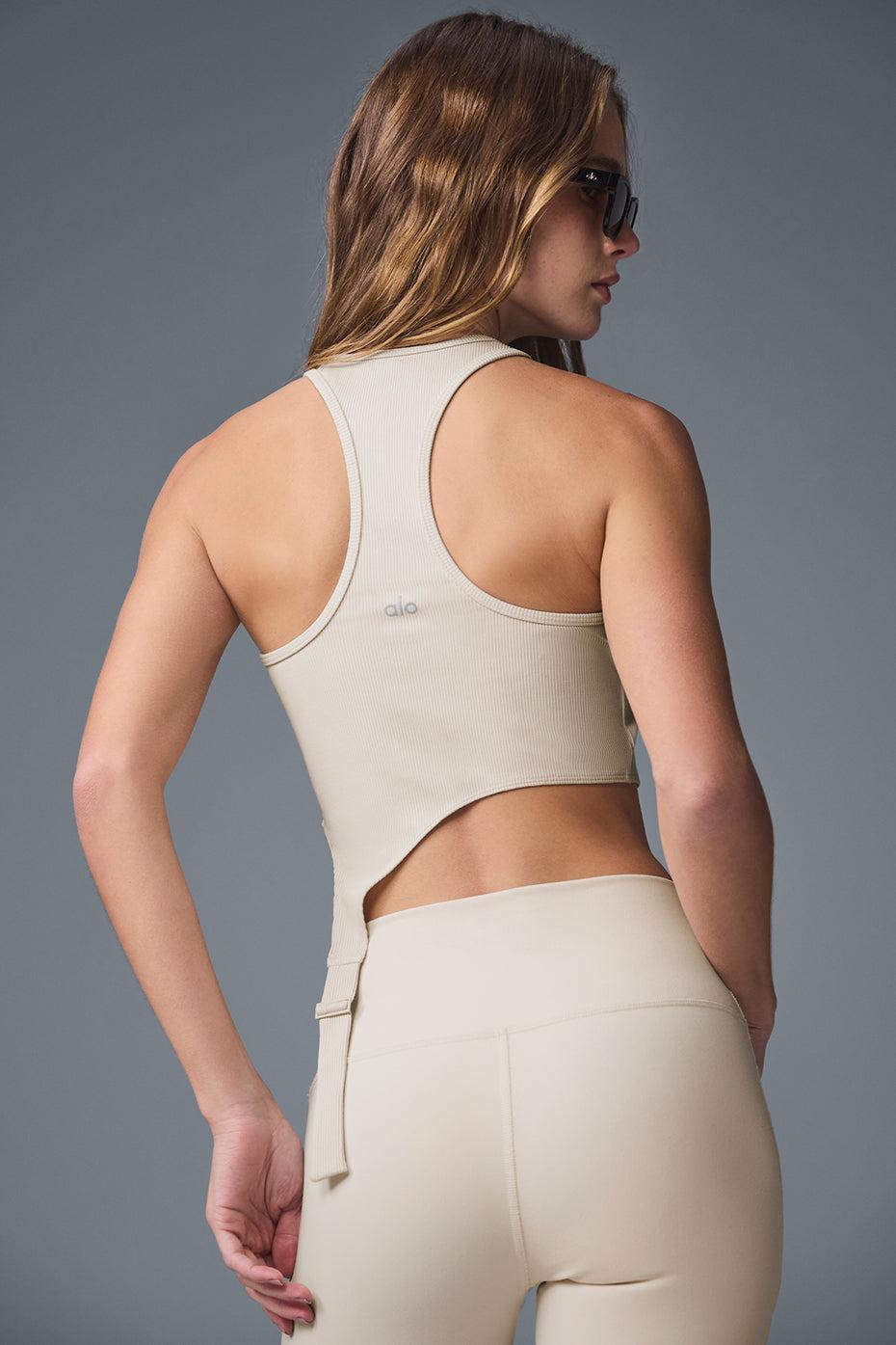 Alosoft Ribbed Revelation Tank - Oat Milk Product Image