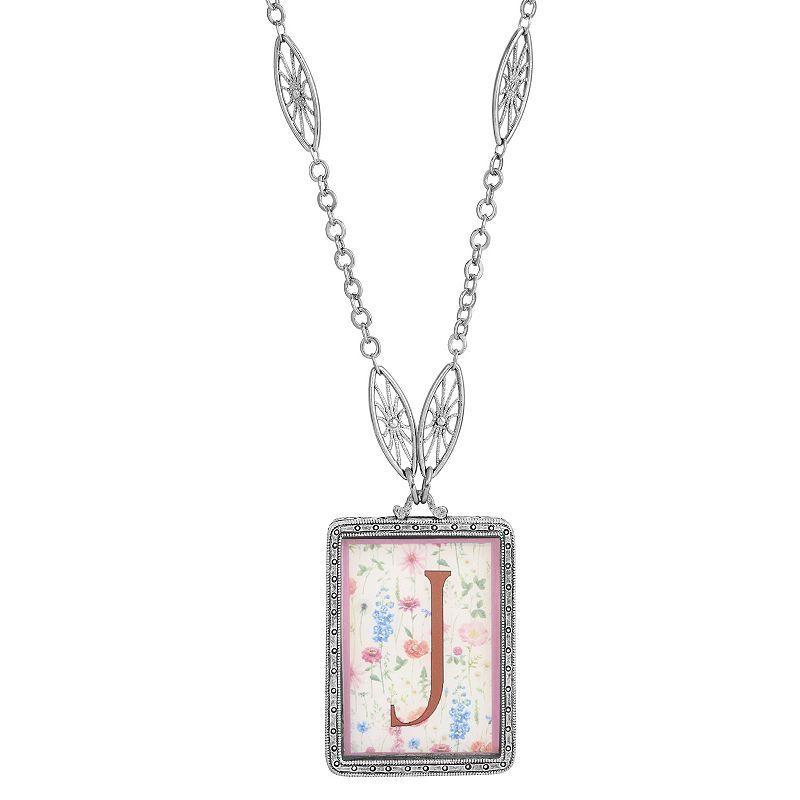 1928 Floral Motif Initial Pendant, Womens, Z Product Image