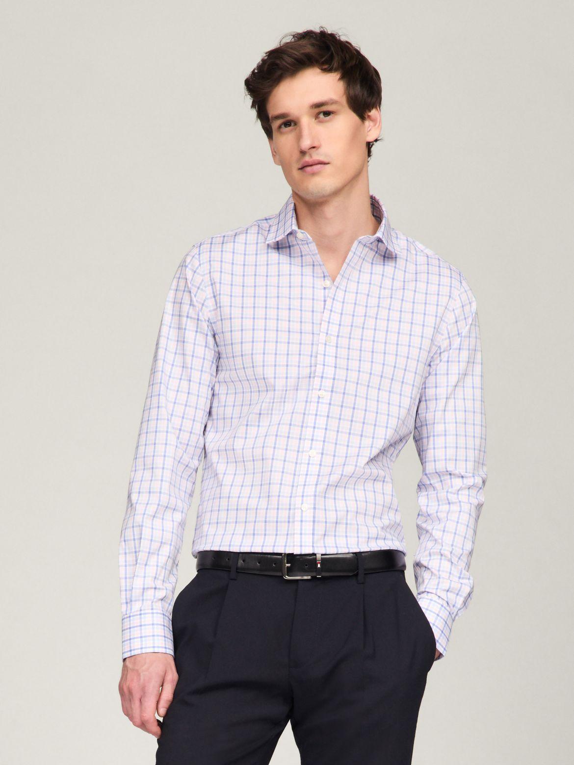 Tommy Hilfiger Men's Slim Fit THFlex Check Dress Shirt Product Image