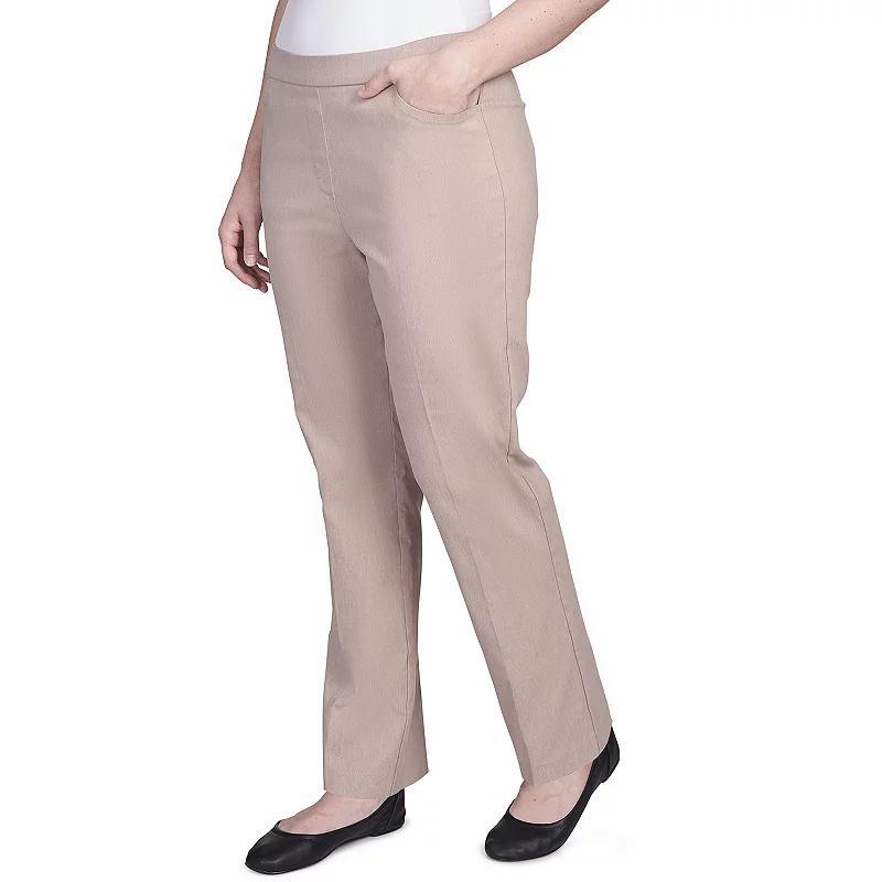 Womens Alfred Dunner Classics Allure Proportioned Pants Beig/Green Product Image