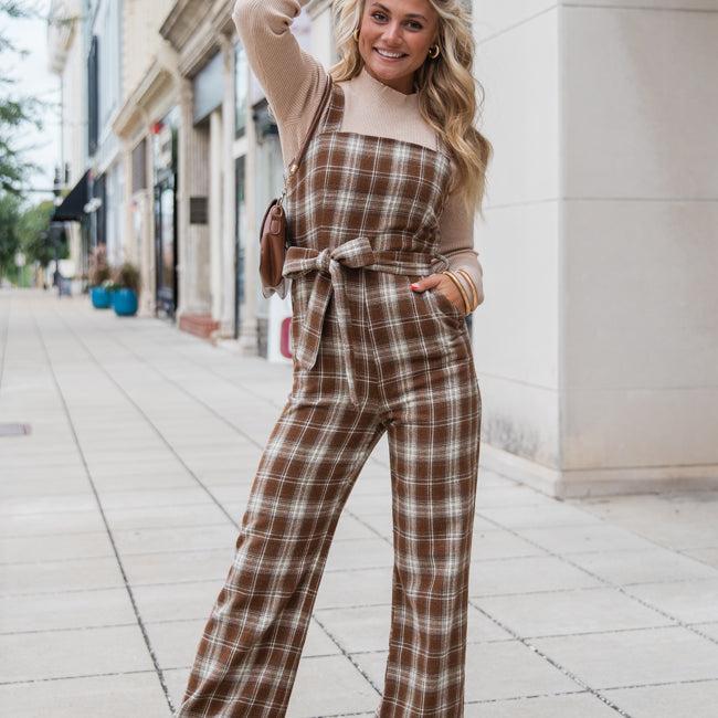 So Plaid You're Mine Multi Belted Jumpsuit Product Image