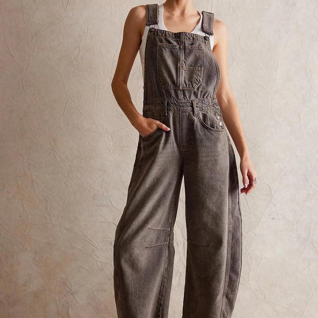 Good Luck Barrel Overalls - Antique Grey Product Image