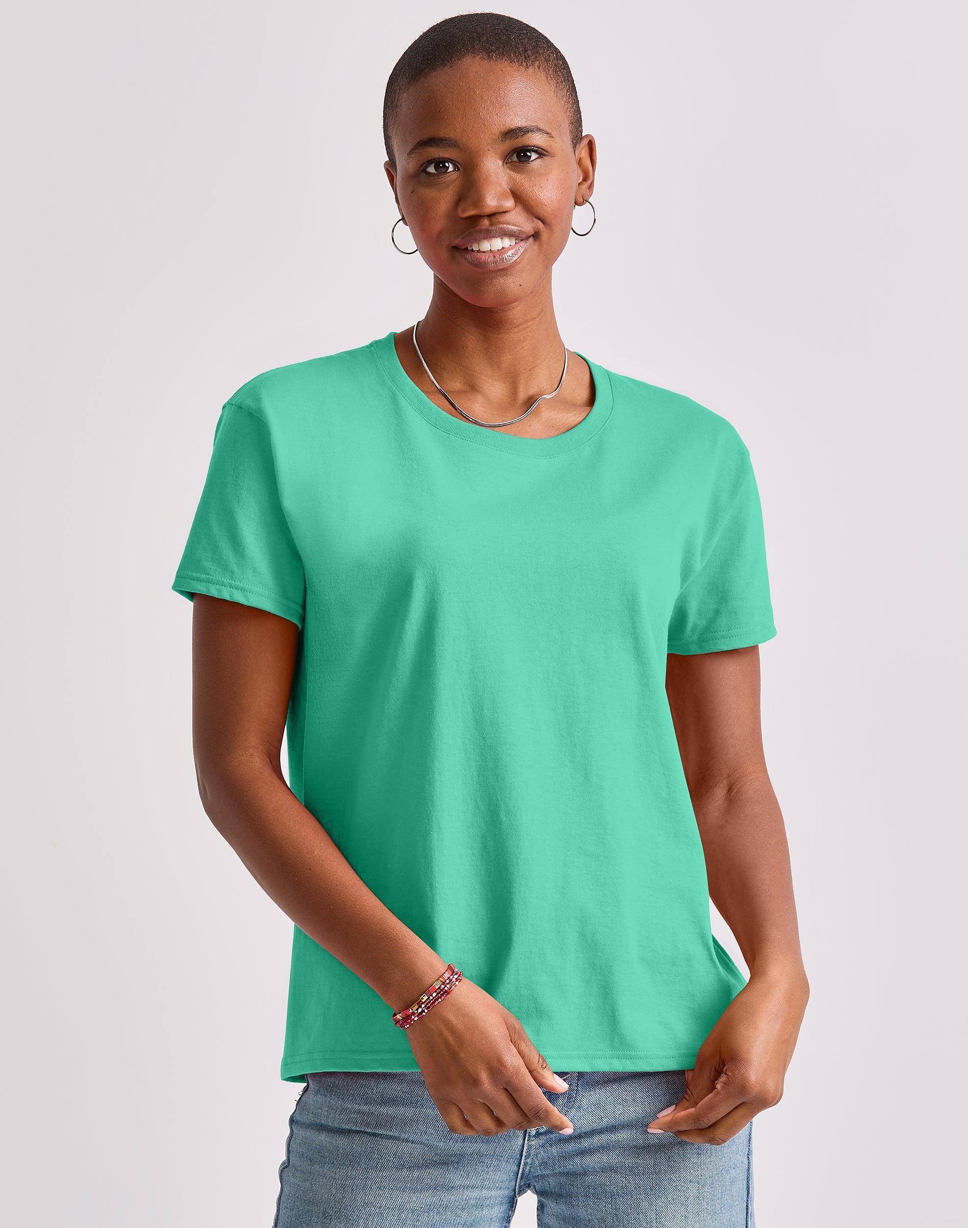 Hanes Essentials Womens Cotton T-Shirt, Oversized Fit Light Steel S Product Image