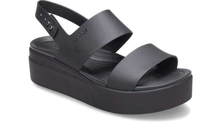 Crocs Brooklyn Low Wedge (Black/Mushroom) Women's Wedge Shoes Product Image