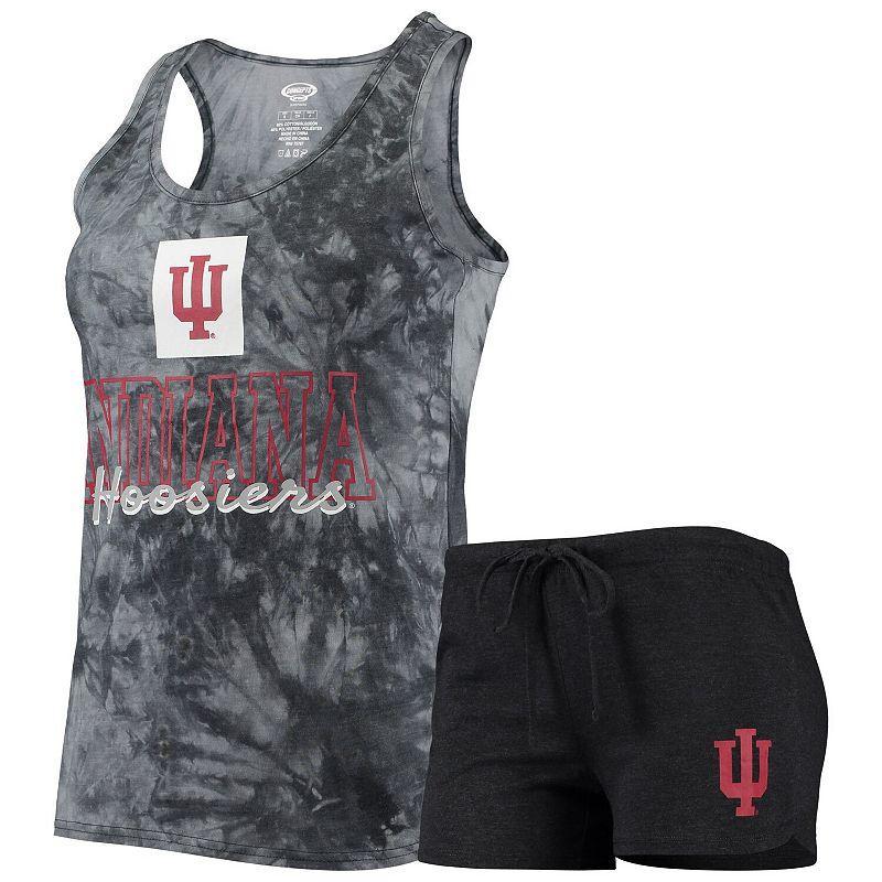 Womens Concepts Sport Charcoal Indiana Hoosiers Billboard Tie-Dye Tank Top & Shorts Set Product Image