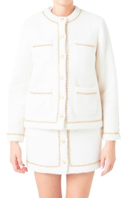 Womens Chain Trimmed Jacket Product Image