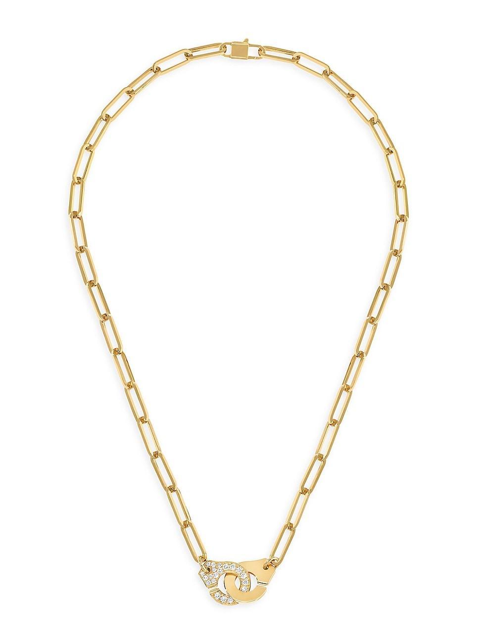 Womens Menottes Dinh Van R13.5 18K Yellow Gold & 0.38 TCW Diamond Handcuff Pendant Necklace Product Image