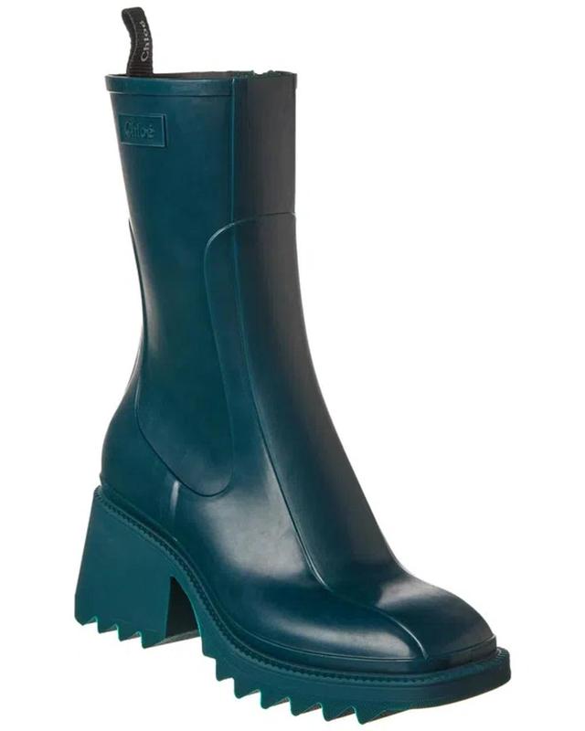 CHLOÉ Betty Rubber Rain Booties In Blue Product Image