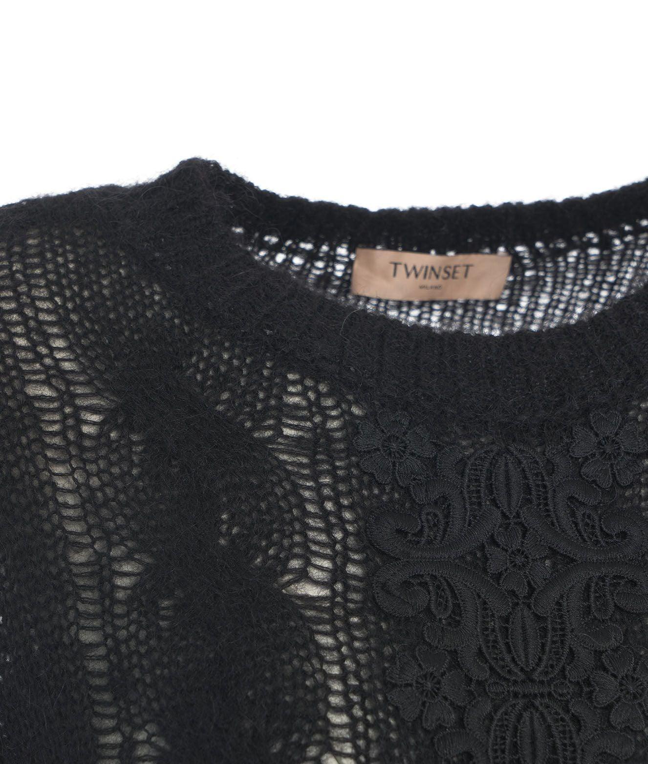 Maglia in misto mohair con pizzo Female Product Image