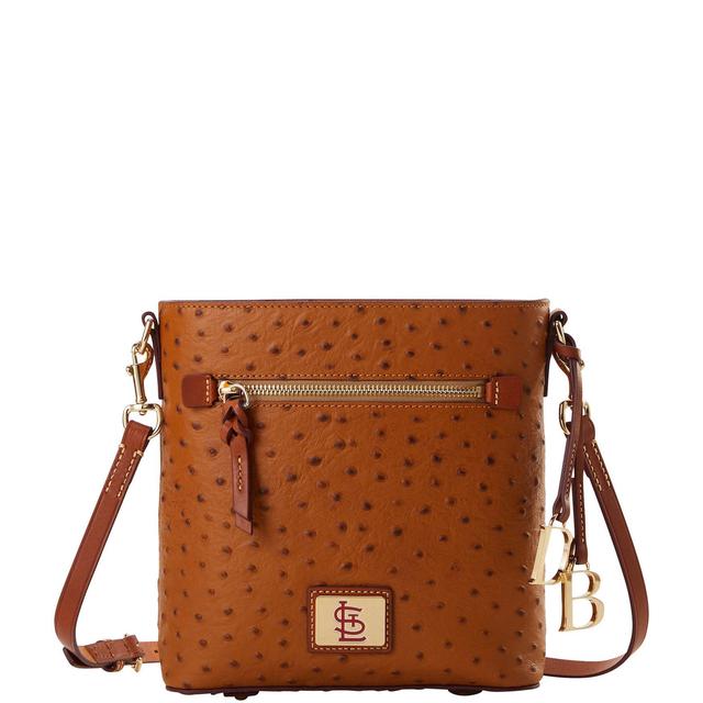 Dooney & Bourke Womens MLB Cardinals Zip Crossbody Coated Cotton Shoulder Bag in Caramel Product Image