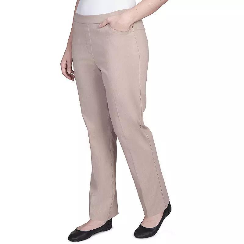 Womens Alfred Dunner Classics Allure Proportioned Pants Beig/Green Product Image