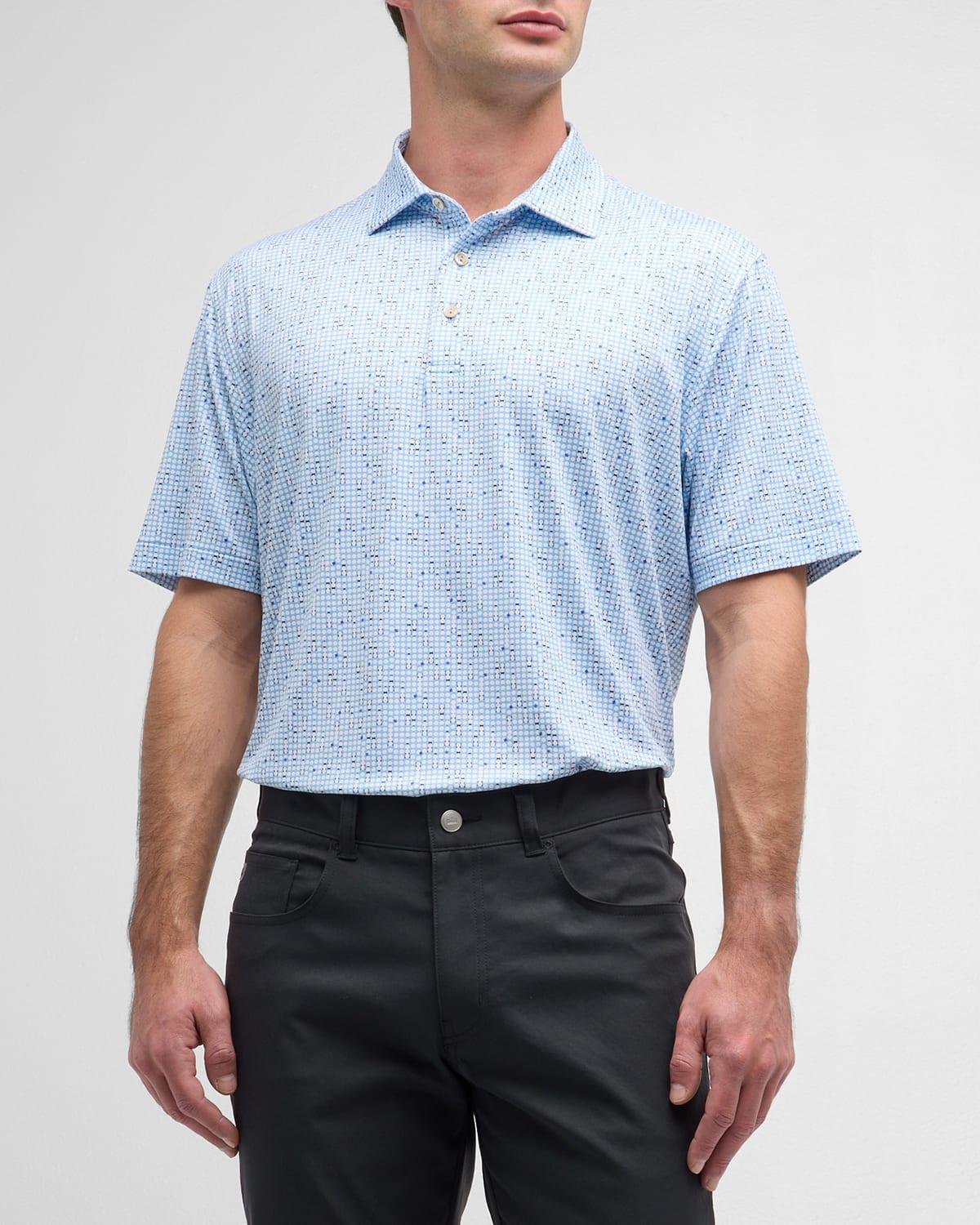 Mens Backgammon-Print Performance Polo Shirt Product Image