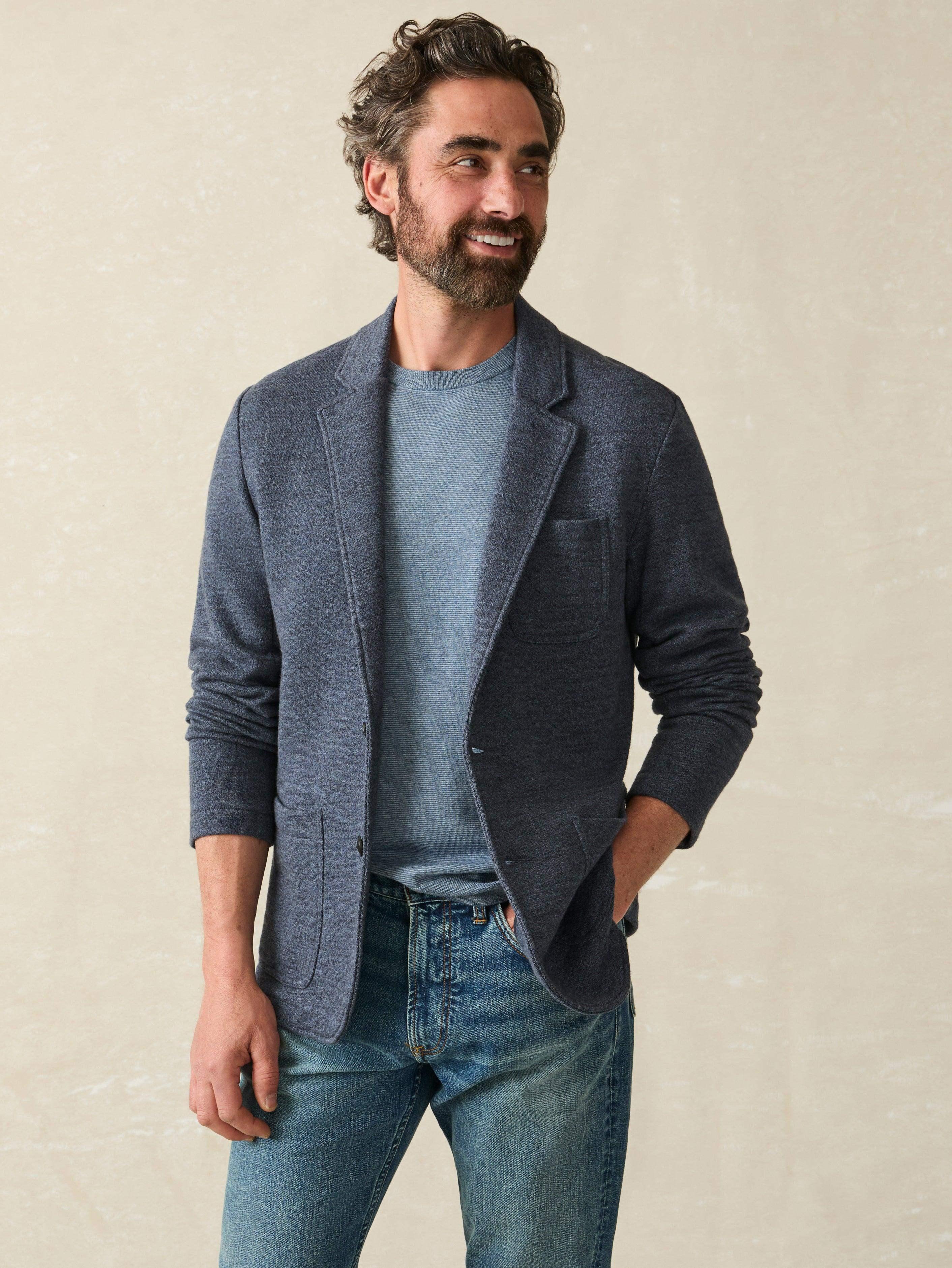 Inlet Knit Blazer (Short) - Deep Navy Melange Male Product Image