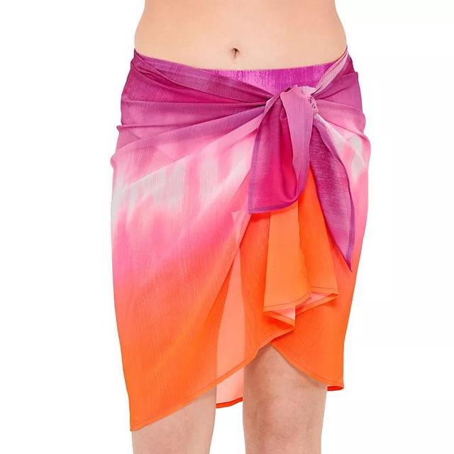 Womens Freshwater Ombre Tie Die Pareo Swim Cover-Up Skirt Product Image