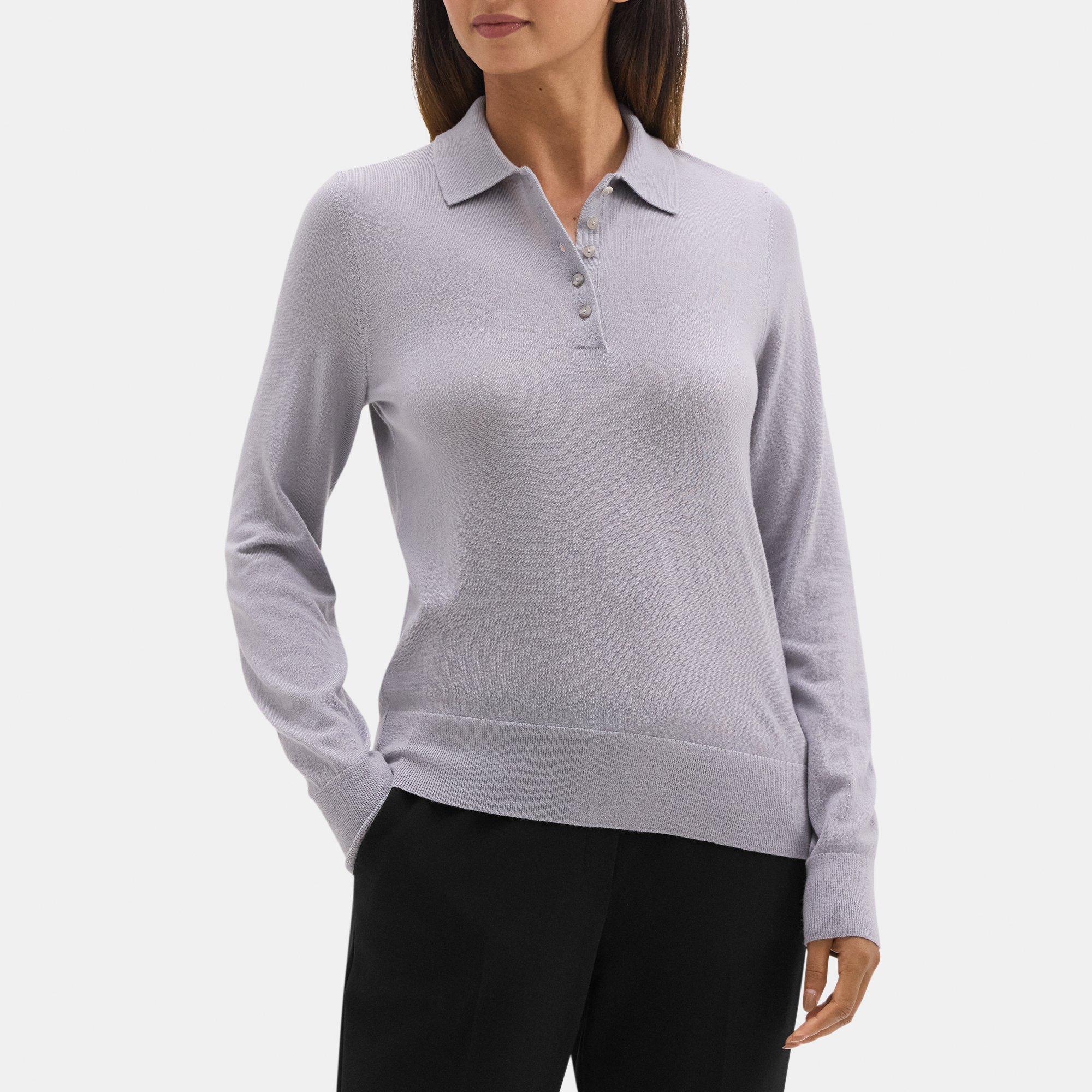 Fine Merino Wool Collared Sweater | Theory Outlet Product Image