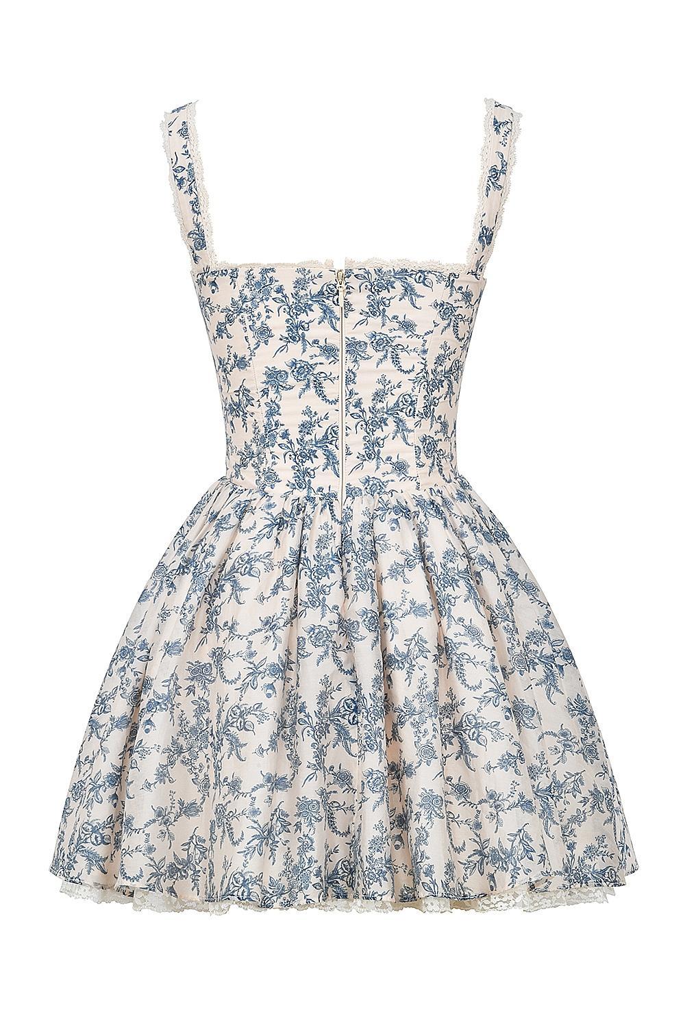 Brigitte English Porcelain Print Corset Mini Dress Product Image