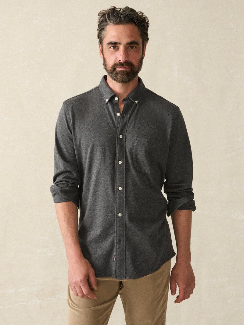 Coastline Knit Shirt - Charcoal Heather Twill Product Image