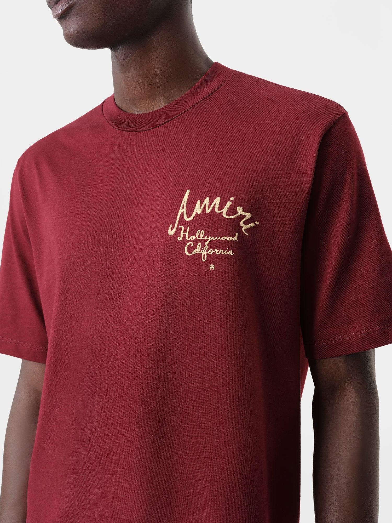 AMIRI HOLLYWOOD TEE - Burgundy Male Product Image