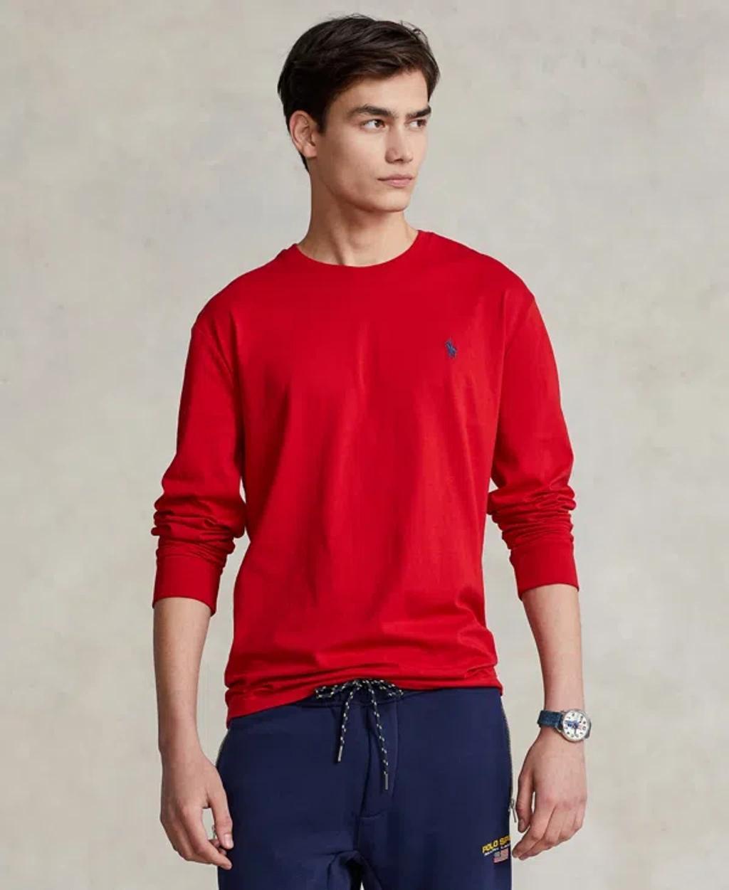 Men's Classic-fit Jersey Long-sleeve T-shirt In Rl 2000 Red Product Image