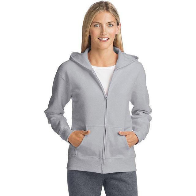 Womens Hanes EcoSmart Full-Zip Hoodie Sweatshirt Slate Grey Product Image