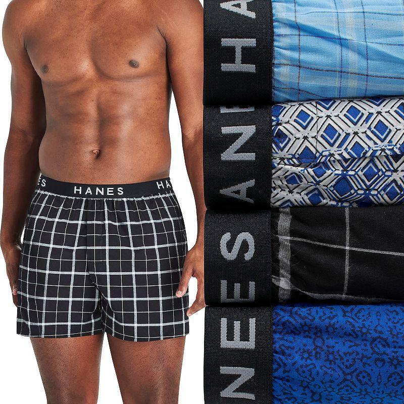 Big & Tall Hanes Ultimate Cool Comfort 4-PackWoven Boxer, Mens Product Image