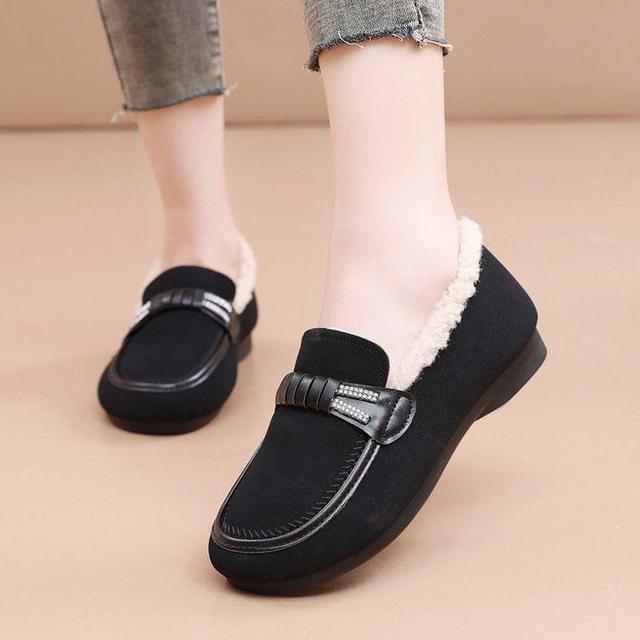 Faux Suede Panel Fleece Slip Ons Product Image