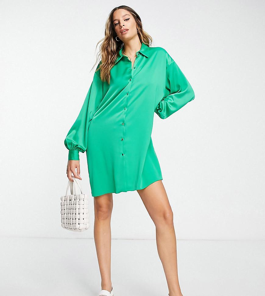 New Look Tall oversized satin shirt dress Product Image