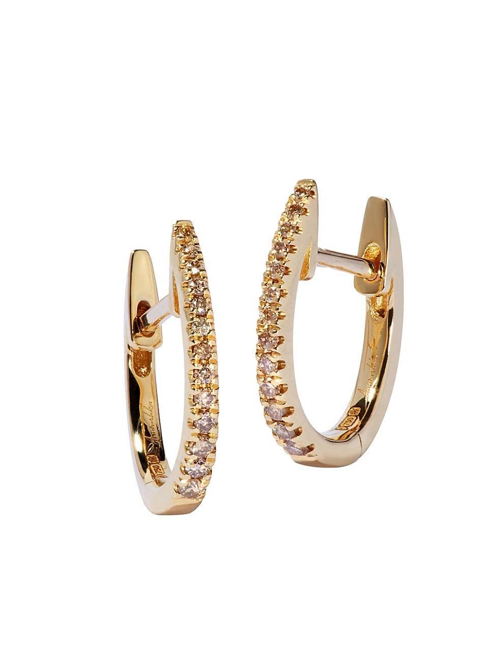 Womens Eclipse 18K Yellow Gold & 0.16 TCW Diamond Hoop Earrings Product Image