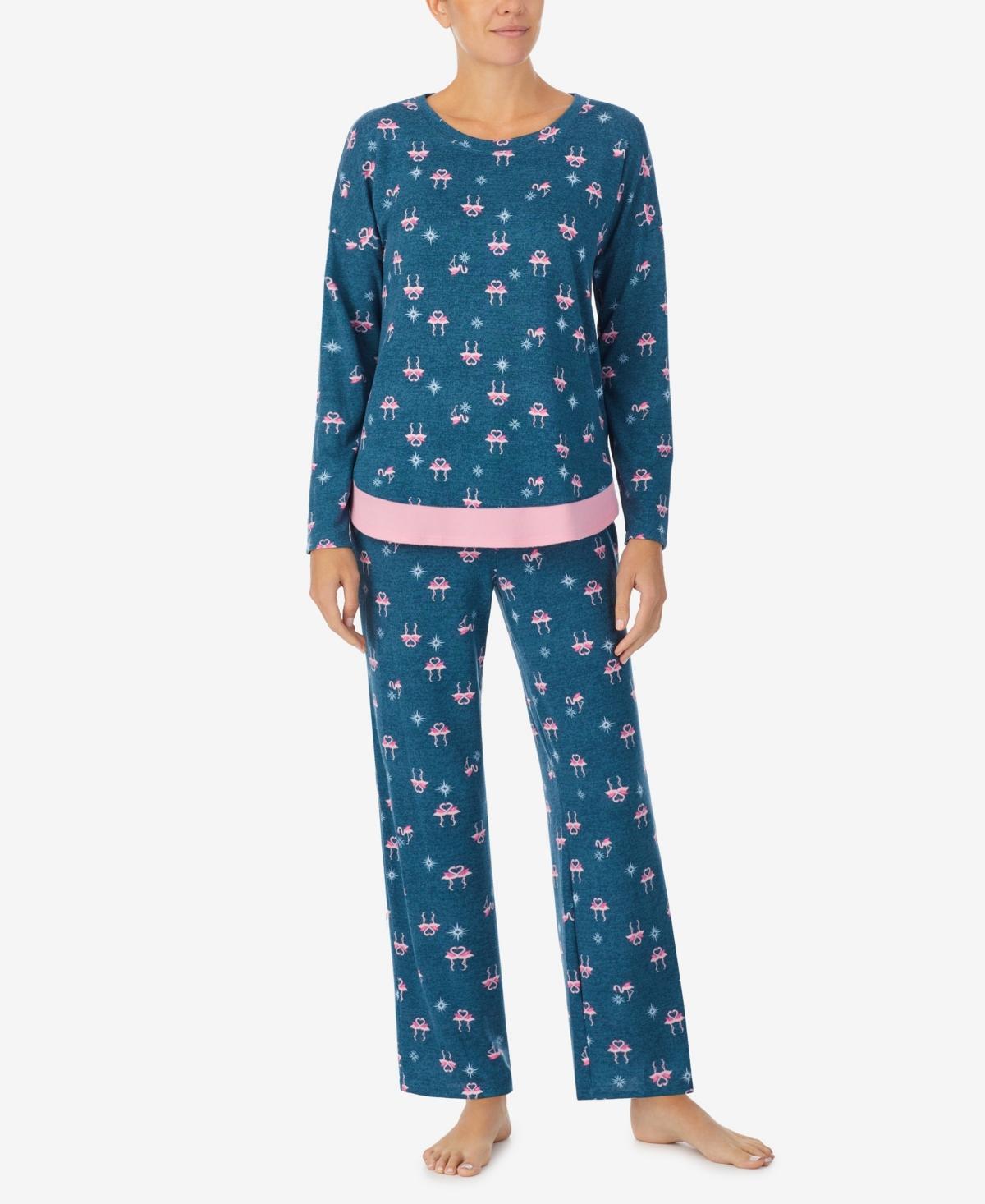 Ellen Tracy Womens Long Sleeve Crew Neck Pajamas Set Product Image