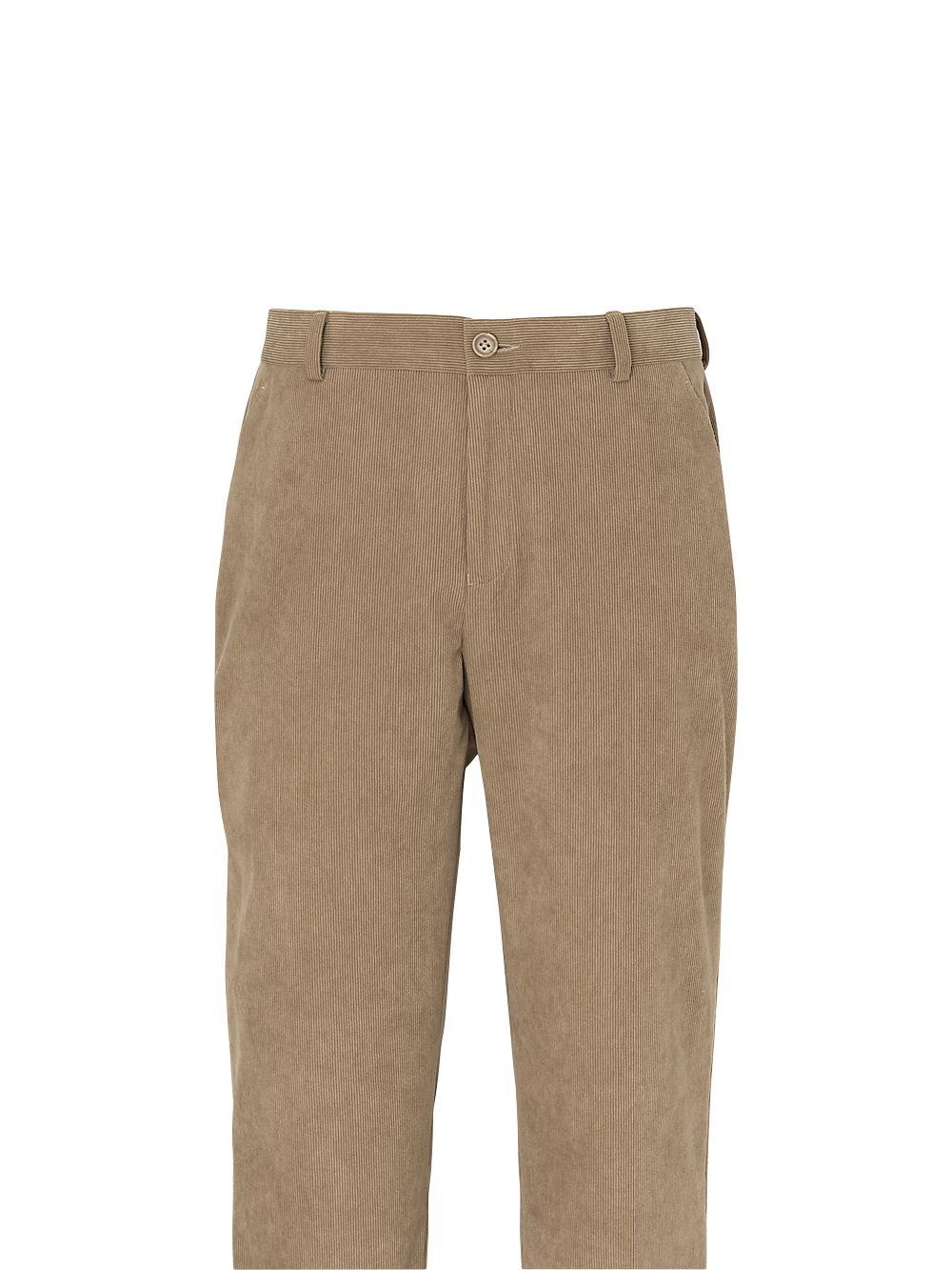 Corduroy Flat Front Pants - Charcoal Product Image