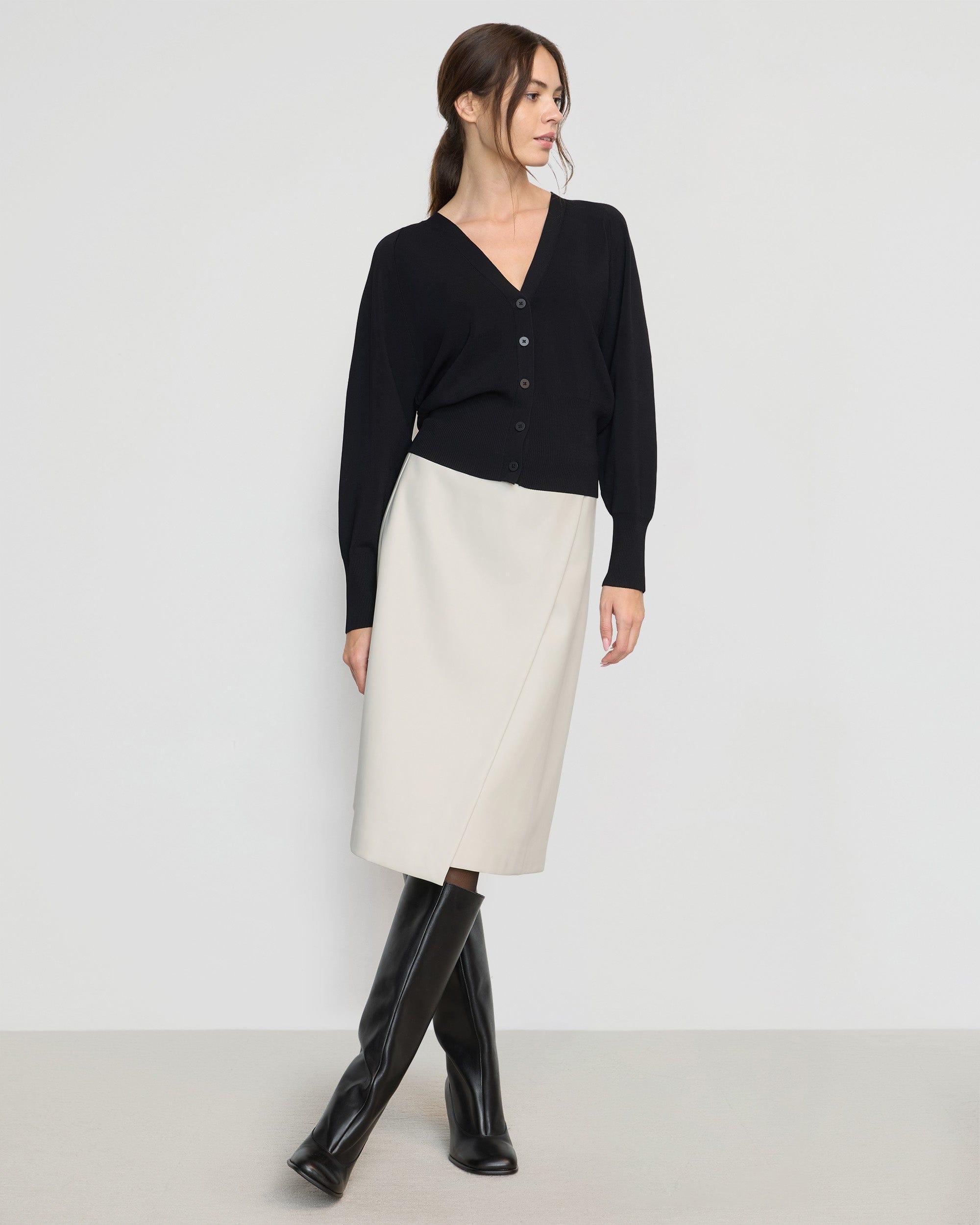 Alba Asymmetric Vegan Leather Skirt Product Image