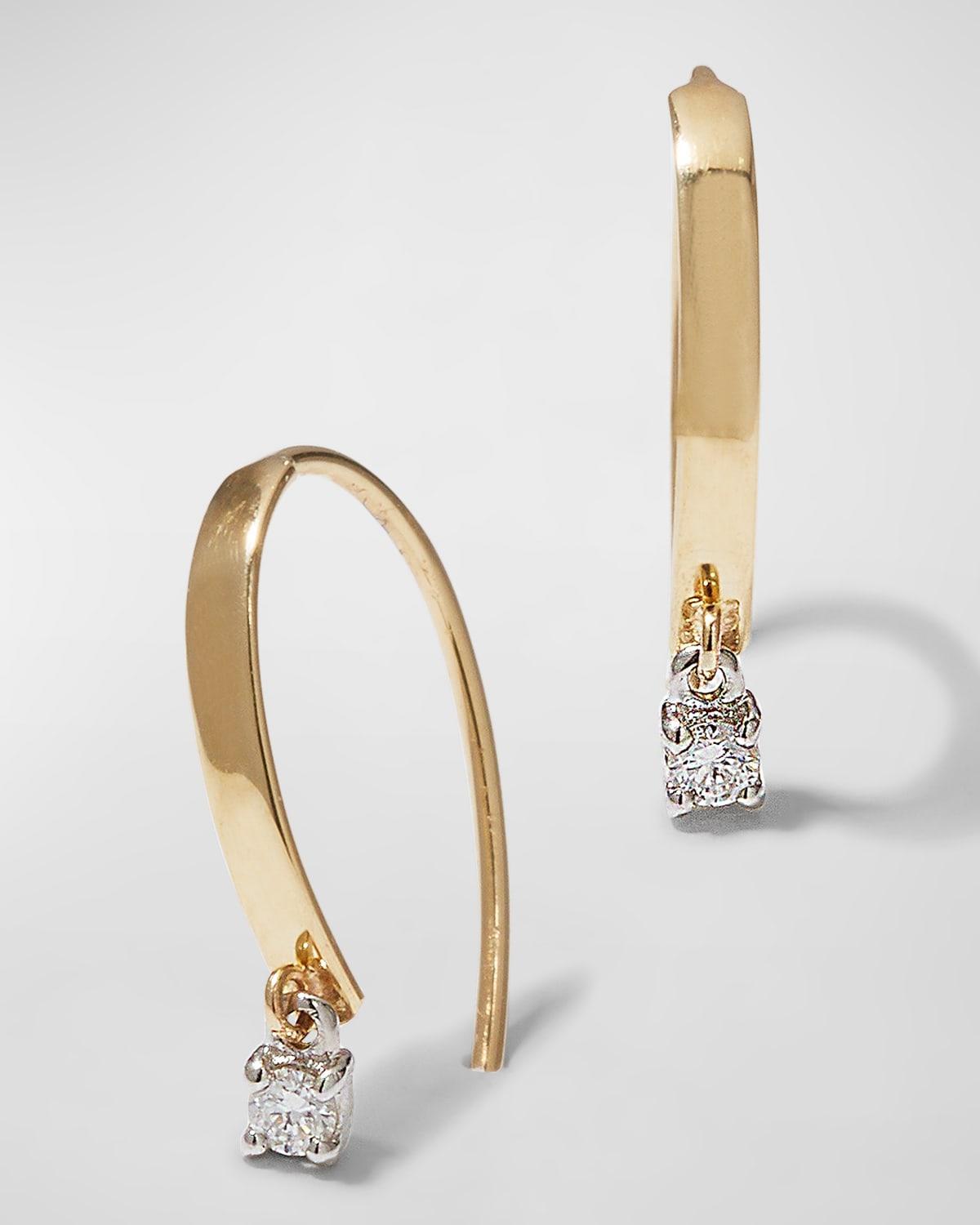 Lana Mini Diamond Drop Hoop Earrings Product Image