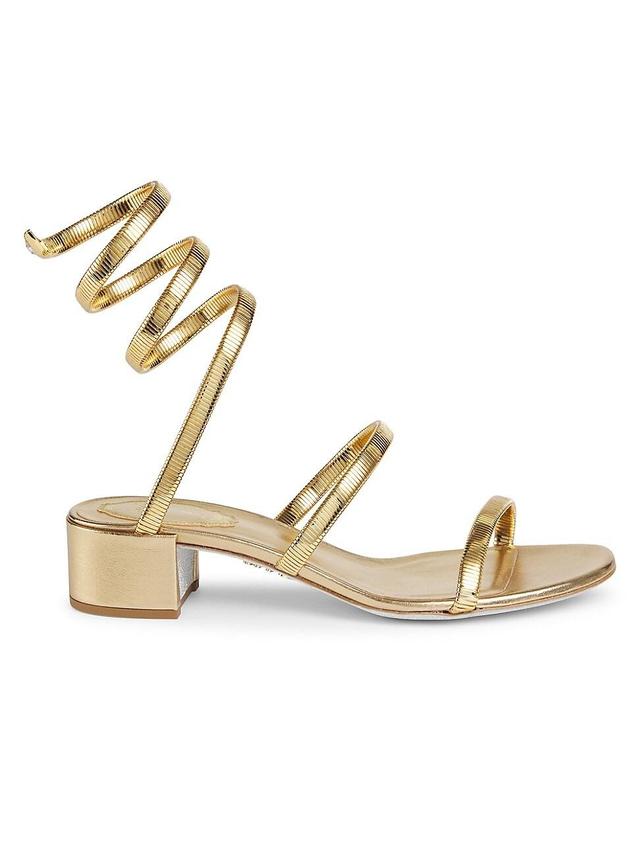 Womens 40MM Metallic Leather Wrap Sandals Product Image