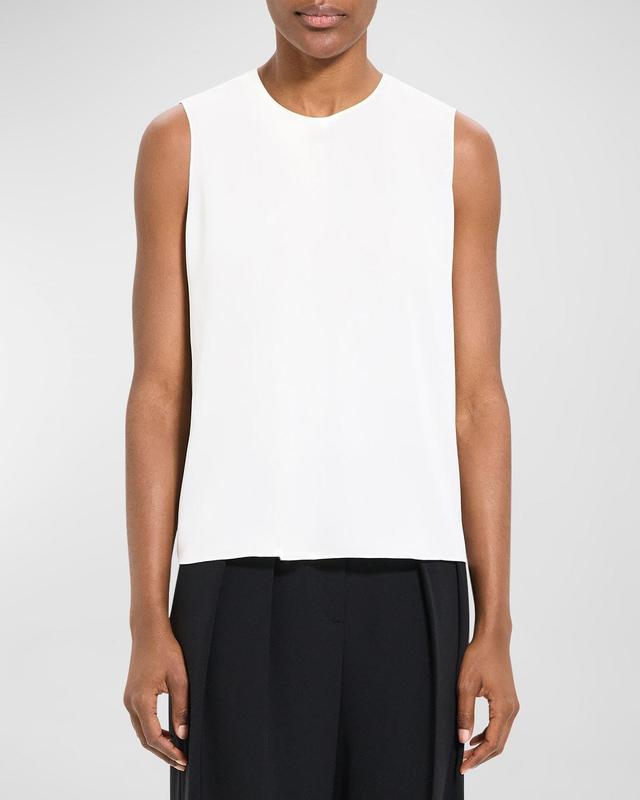 Theory Flap Detail Sleeveless Silk Shell Product Image