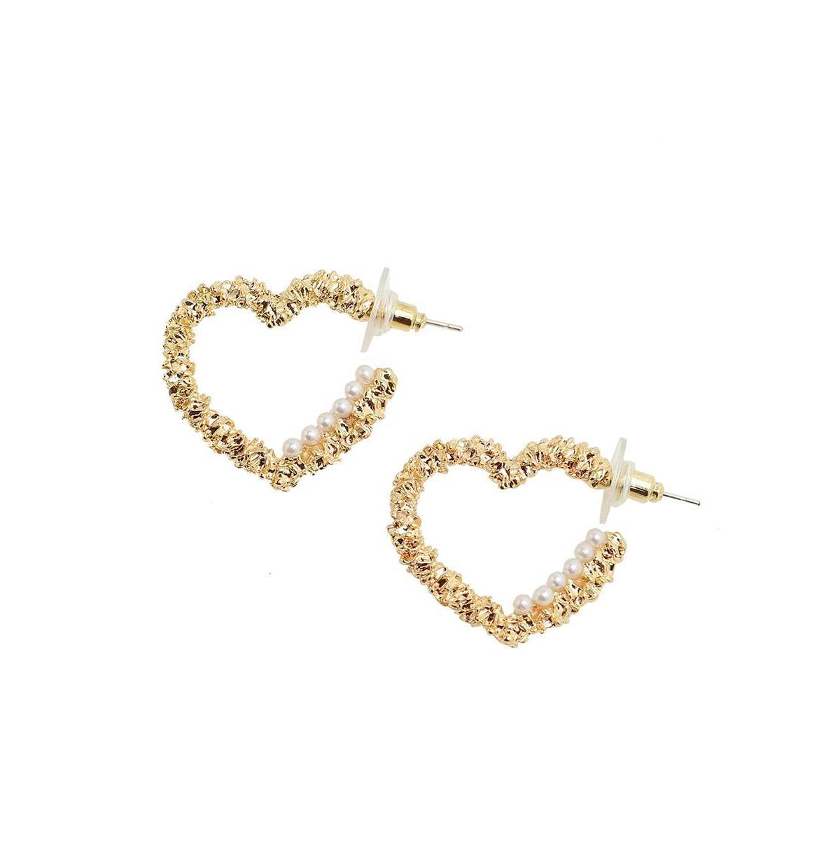 Sohi Womens Heart Hoop Earrings Product Image