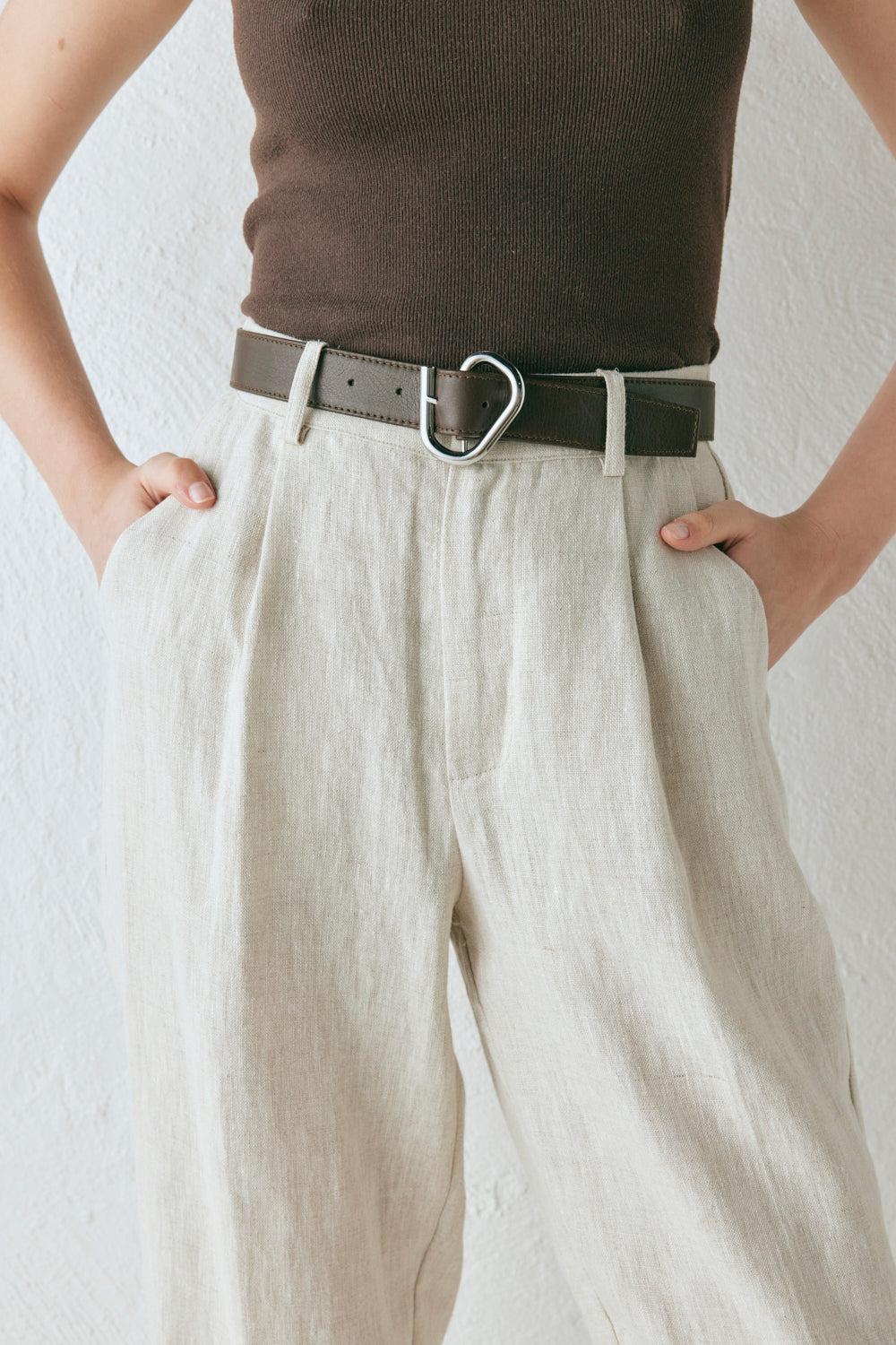 Goldie Linen Pants Oatmeal Product Image