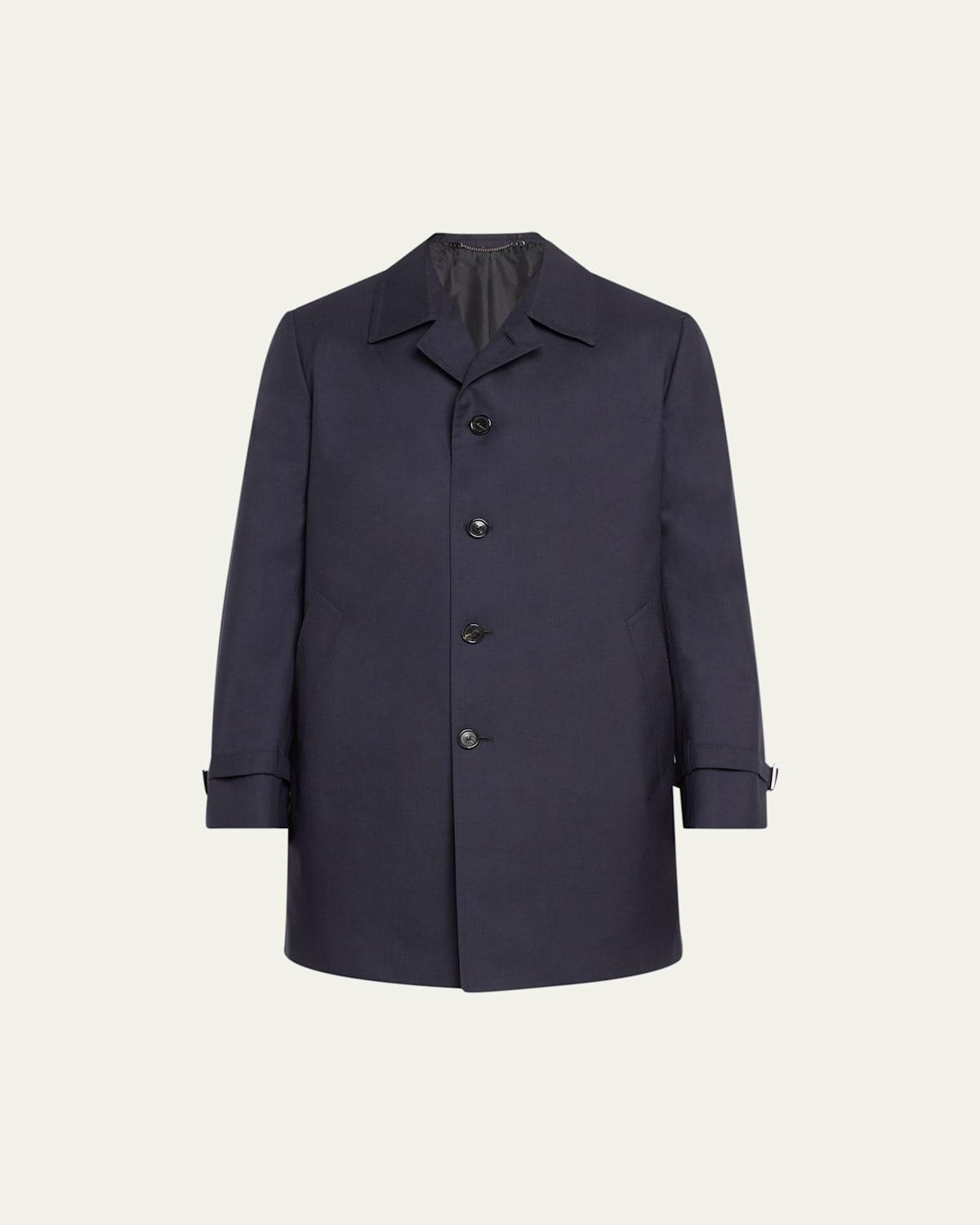 Mens Cashmere Button-Front Raincoat Product Image