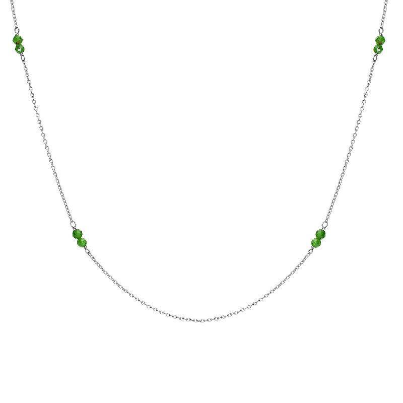 Gemistry Sterling Silver Gemstone Bead Station Necklace, Womens Product Image