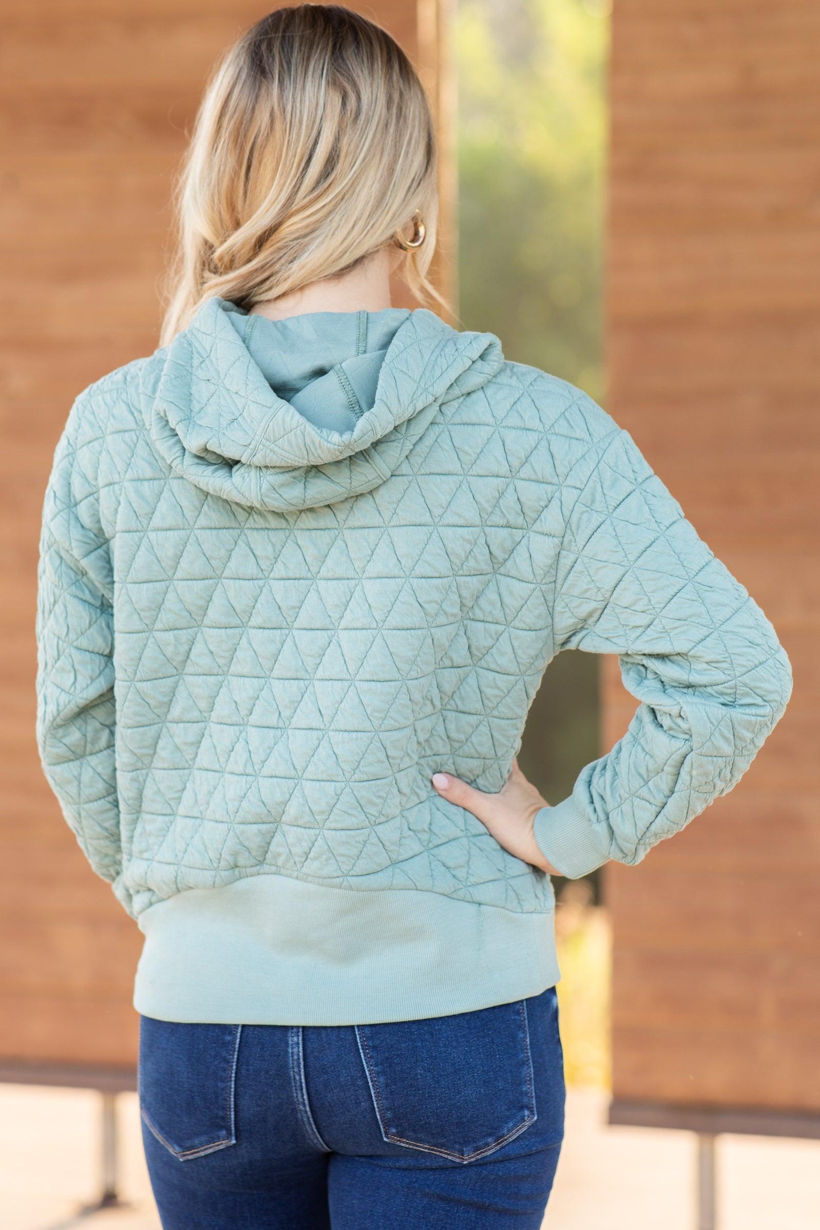 Quilted Knit Kangaroo Pocket Hoodie Product Image