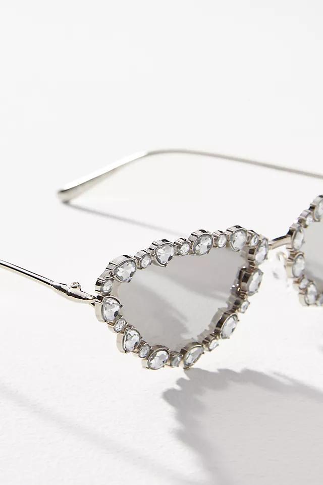 Rhinestone Deco Wire Sunglasses Product Image